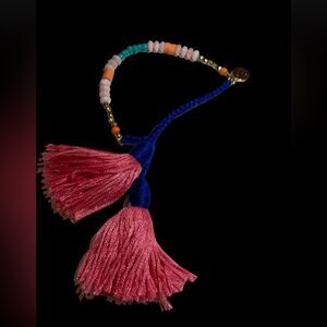 Beaded and threaded bracelet